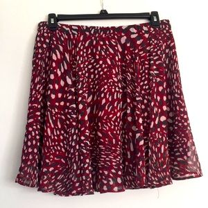 Red leopard flippy skirt
